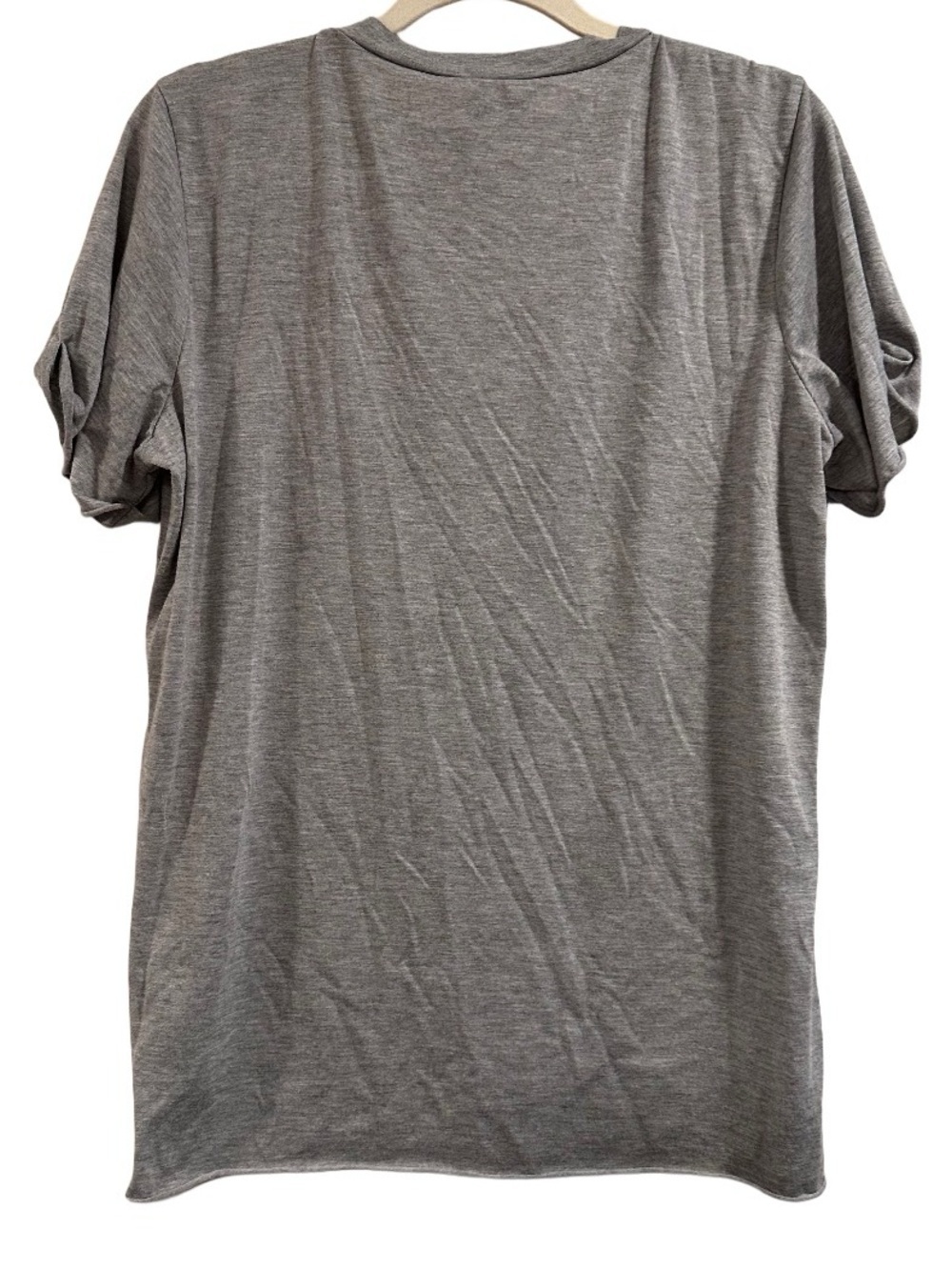 Day trip Retro Gray Cutout Choker Neck T-Shirt - Sexy Deep V-Neck Strappy Tee XL - Picture 5 of 13